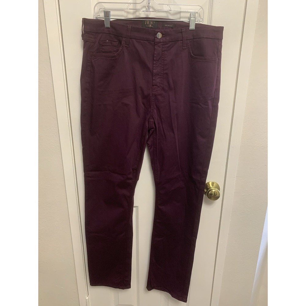 Jen7 by 7 for All Mankind Womens Slim Straight Leg Jeans Purple Size 16